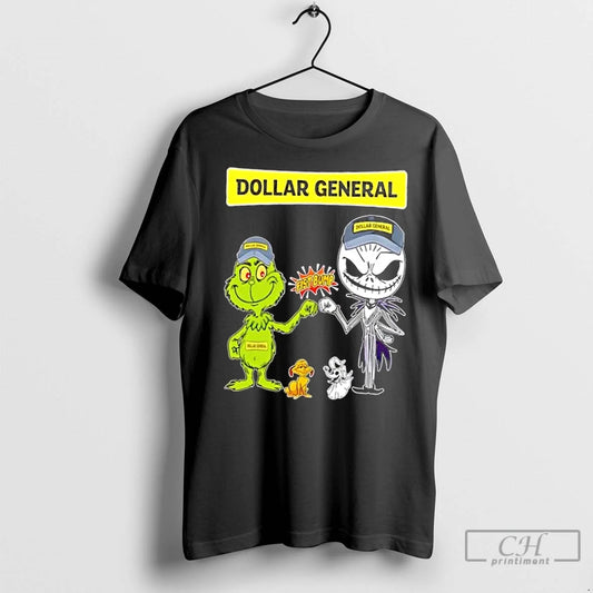Premium Dollar General X Grinch And Jack Skellington Fist Bump Uniwilling Friends - clothing by TeeHivey.com