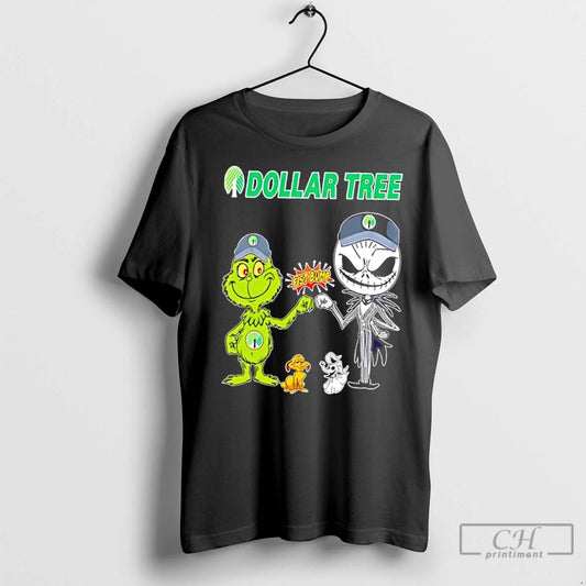 Premium Dollar Tree X Grinch And Jack Skellington Fist Bump Uniwilling Friends - clothing by TeeHivey.com