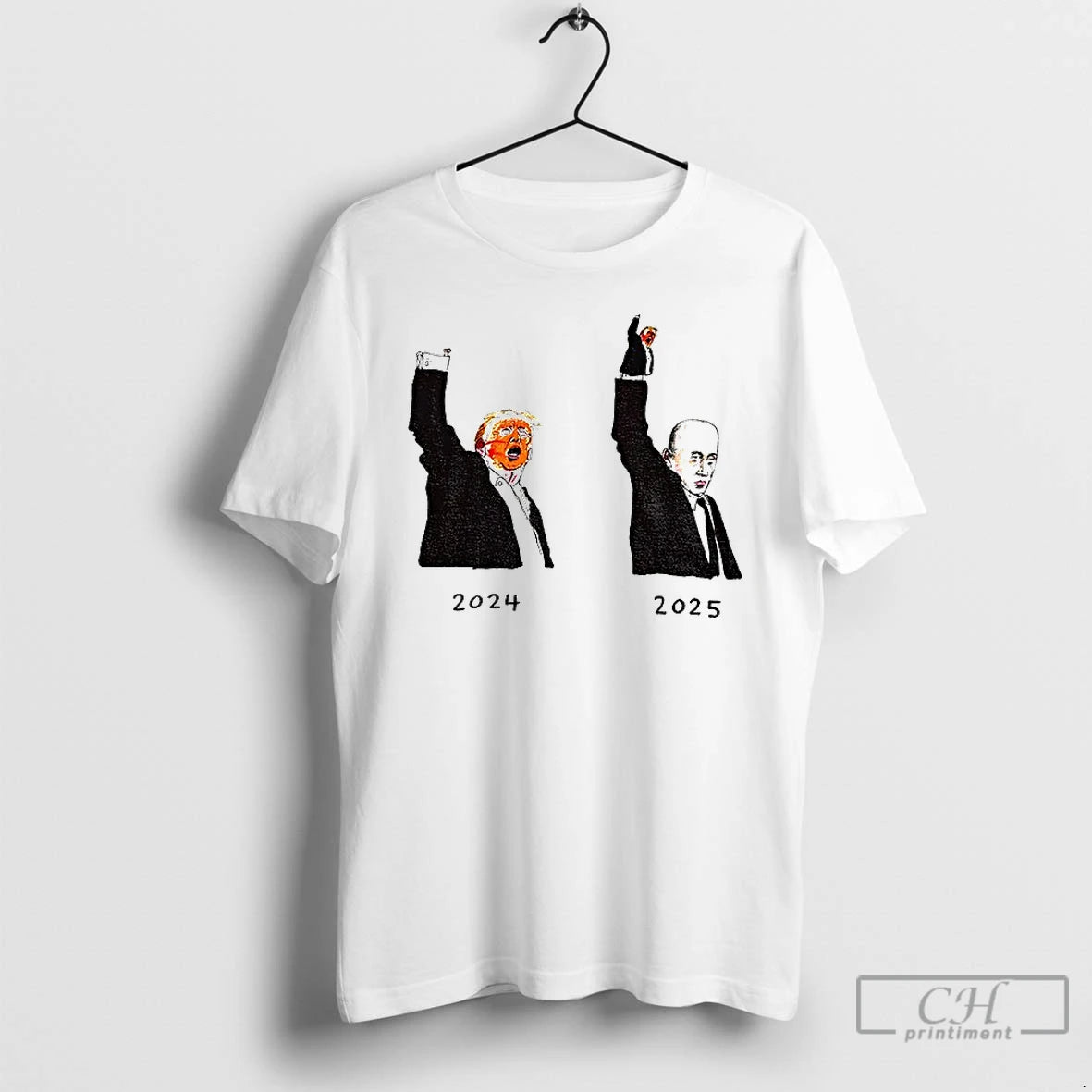 Premium Donald Trump 2024 And Vladimir Putin 2025 Caricature Political Art T Shirts - clothing by TeeHivey.com