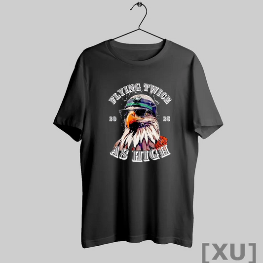 Premium Flying Twice As High 2025 Eagle Wearing Beanie Sunglasses T Shirts - clothing by TeeHivey.com