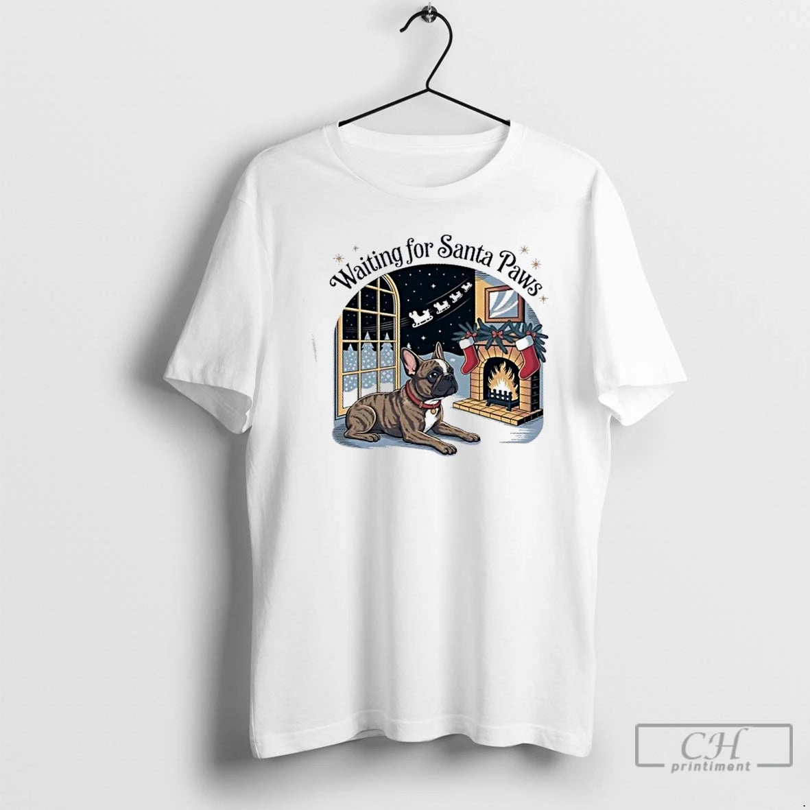 Premium French Bulldog Santa Paws Christmas T Shirts - clothing by TeeHivey.com