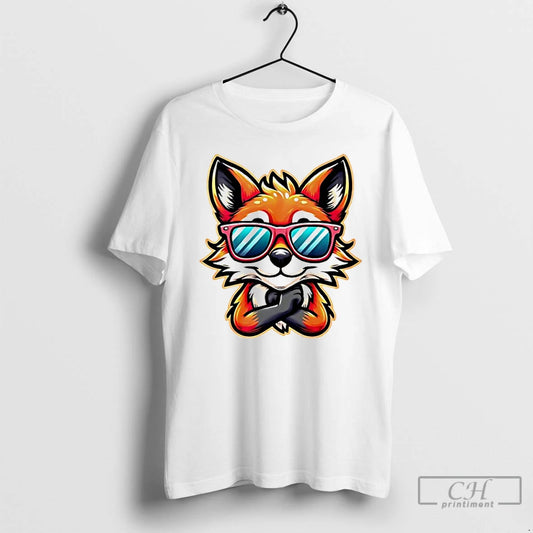 Premium Funky Fox Illustration Cartoon - clothing by TeeHivey.com
