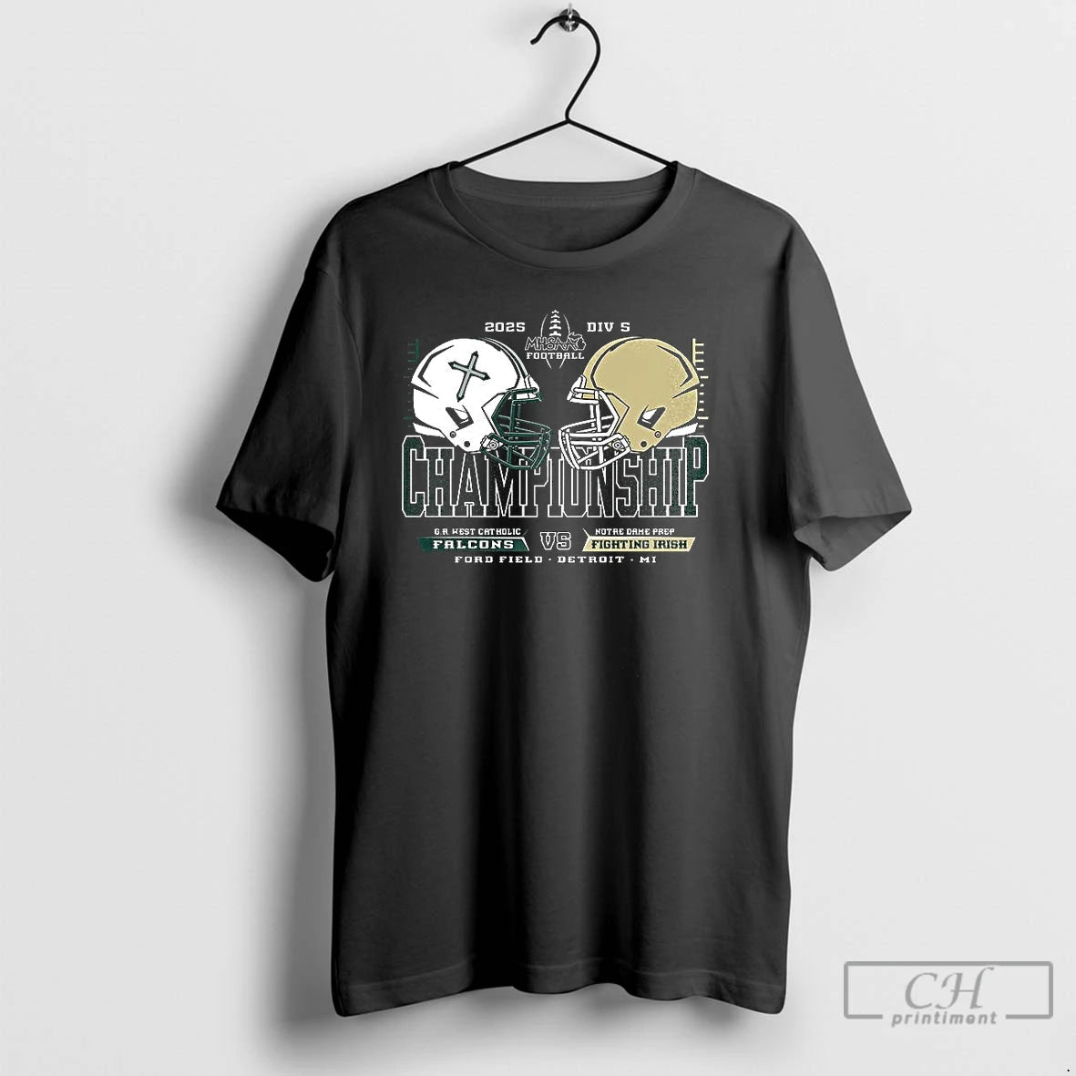 Premium G R West Catholic Falcons Vs Notre Dame Prep Fighting Irish 2025 Mhsaa Football - clothing by TeeHivey.com