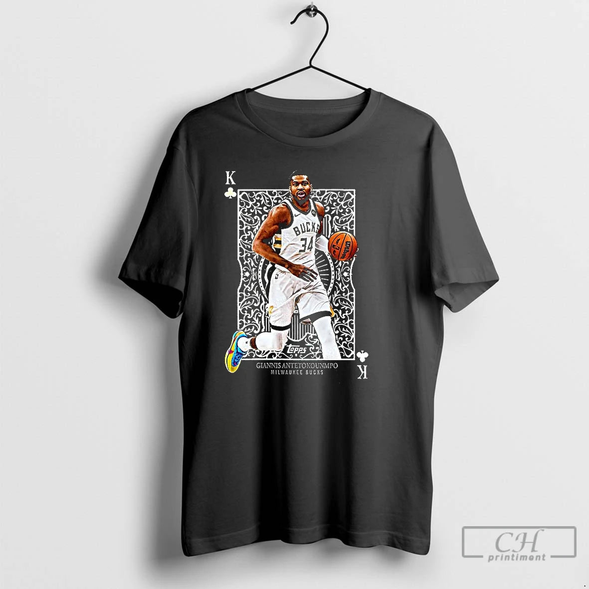 Premium Giannis Antetokounmpo Milwaukee Bucks Nba The King Clubs Card T Shirts - clothing by TeeHivey.com
