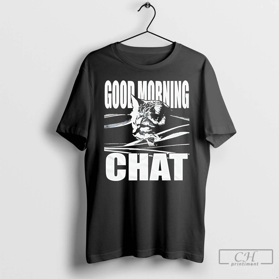 Premium Good Morning Chat Cat Vintage T Shirts - clothing by TeeHivey.com
