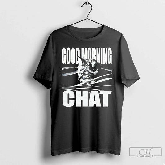 Premium Good Morning Chat Cat Vintage T Shirts - clothing by TeeHivey.com