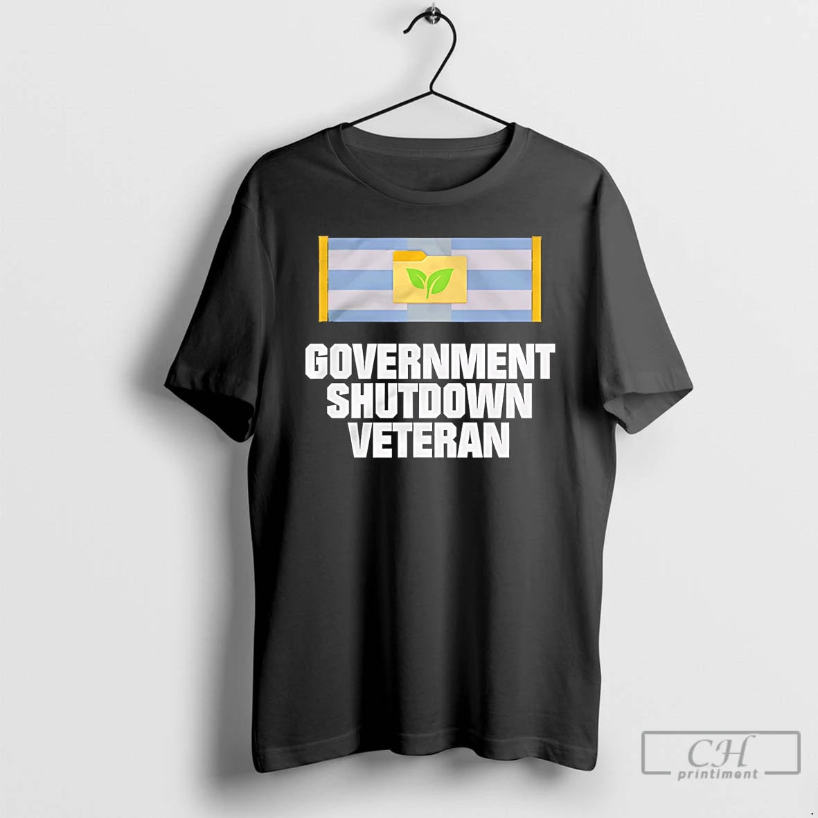 Premium Government Shutdown Ribbon Veteran Flag T Shirts - clothing by TeeHivey.com