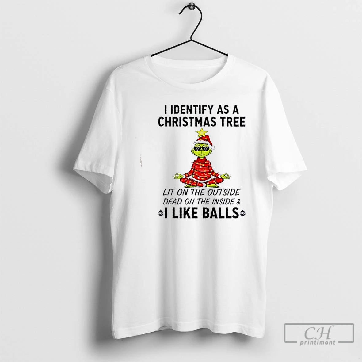 Premium Grinch I Identify As A Christmas Tree Lit On The Outside Dead On The - clothing by TeeHivey.com