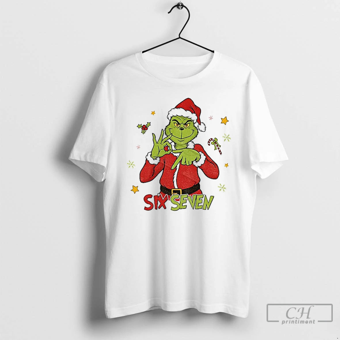 Premium Grinch Santa Hat Six Seven Meme Christmas 2025 T Shirts - clothing by TeeHivey.com