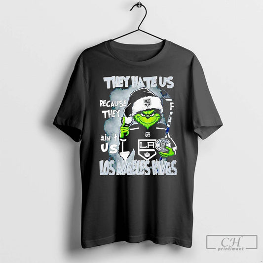 Premium Grinch Santa They Hate Us Because They Aint Us Los Angeles Kings T Shirts - clothing by TeeHivey.com
