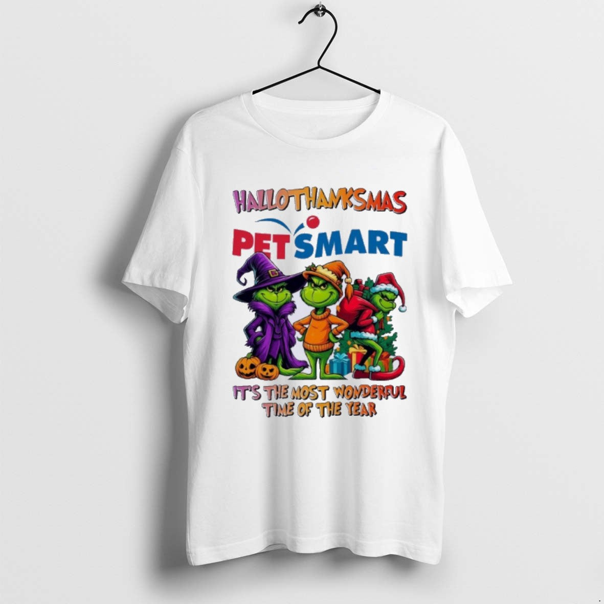 Premium Grinch X Petsmart Hallothanksmas Its The Most Wonderful Time Of The Year T Shirts - clothing by TeeHivey.com