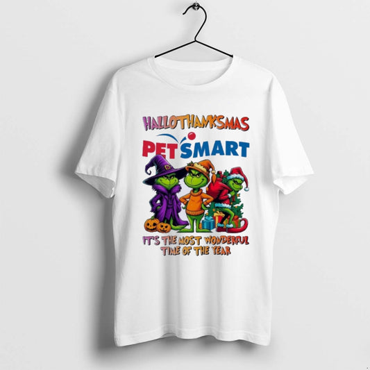Premium Grinch X Petsmart Hallothanksmas Its The Most Wonderful Time Of The Year T Shirts - clothing by TeeHivey.com
