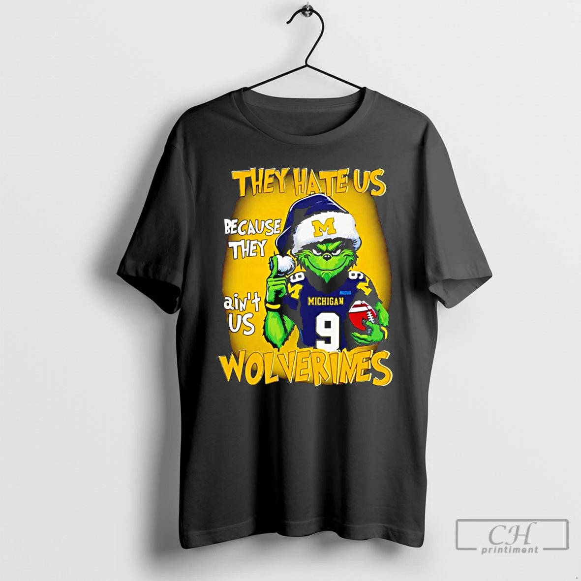 Premium Grinch They Hate Us Because They Aint Us Michigan Wolverines T Shirts - clothing by TeeHivey.com