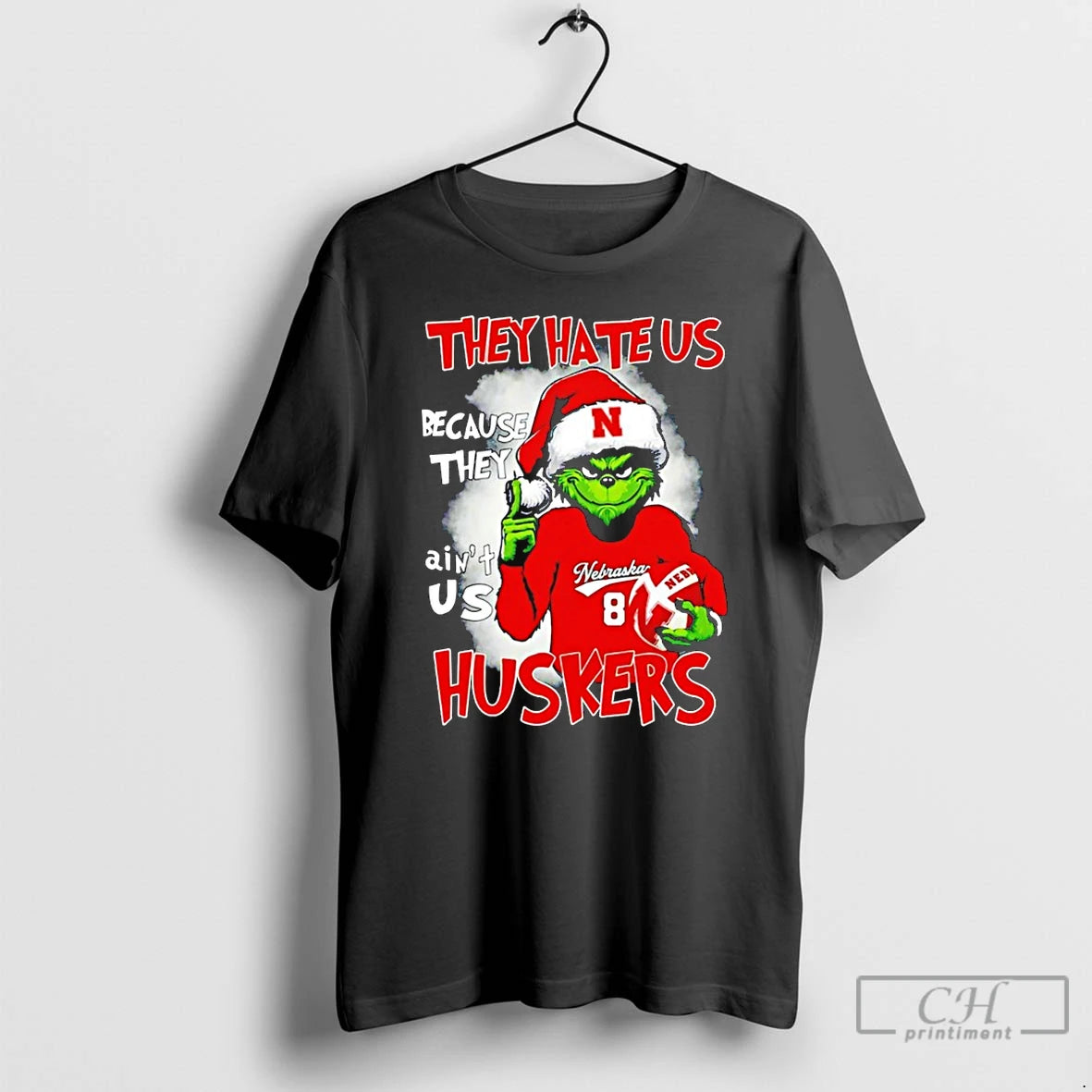 Premium Grinch They Hate Us Because They Aint Us Nebraska Cornhuskers T Shirts - clothing by TeeHivey.com