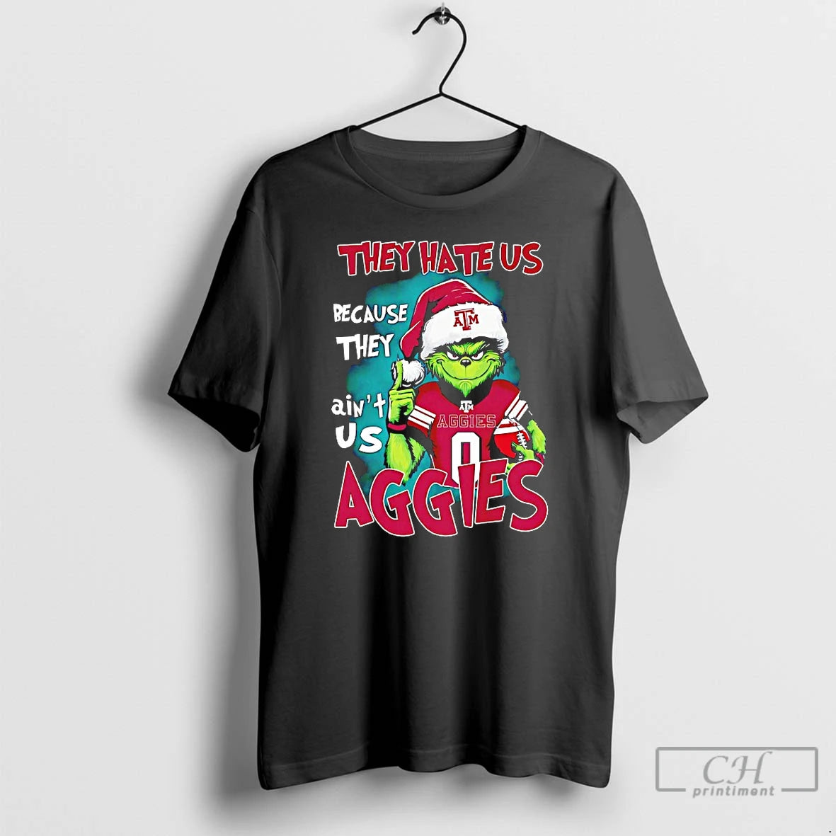 Premium Grinch They Hate Us Because They Aint Us Texas Am Aggies Christmas T Shirts - clothing by TeeHivey.com