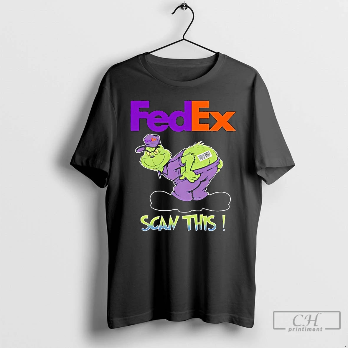 Premium Grinch Vs Fedex Logo Scan This T Shirts - clothing by TeeHivey.com