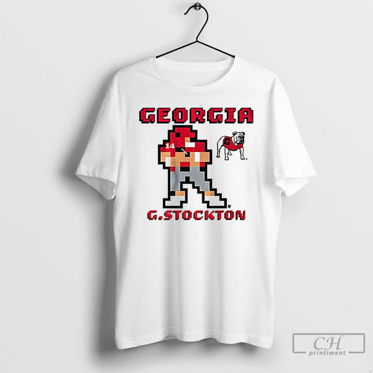 Premium Gunner Stockton 8 Bit Retro Baller Georgia Bulldogs Football 2025 T Shirts - clothing by TeeHivey.com