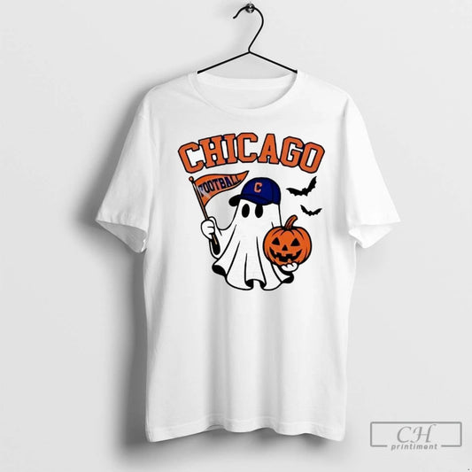 Premium Halloween Ghost Chicago Cubs Football Flag Pumpkin