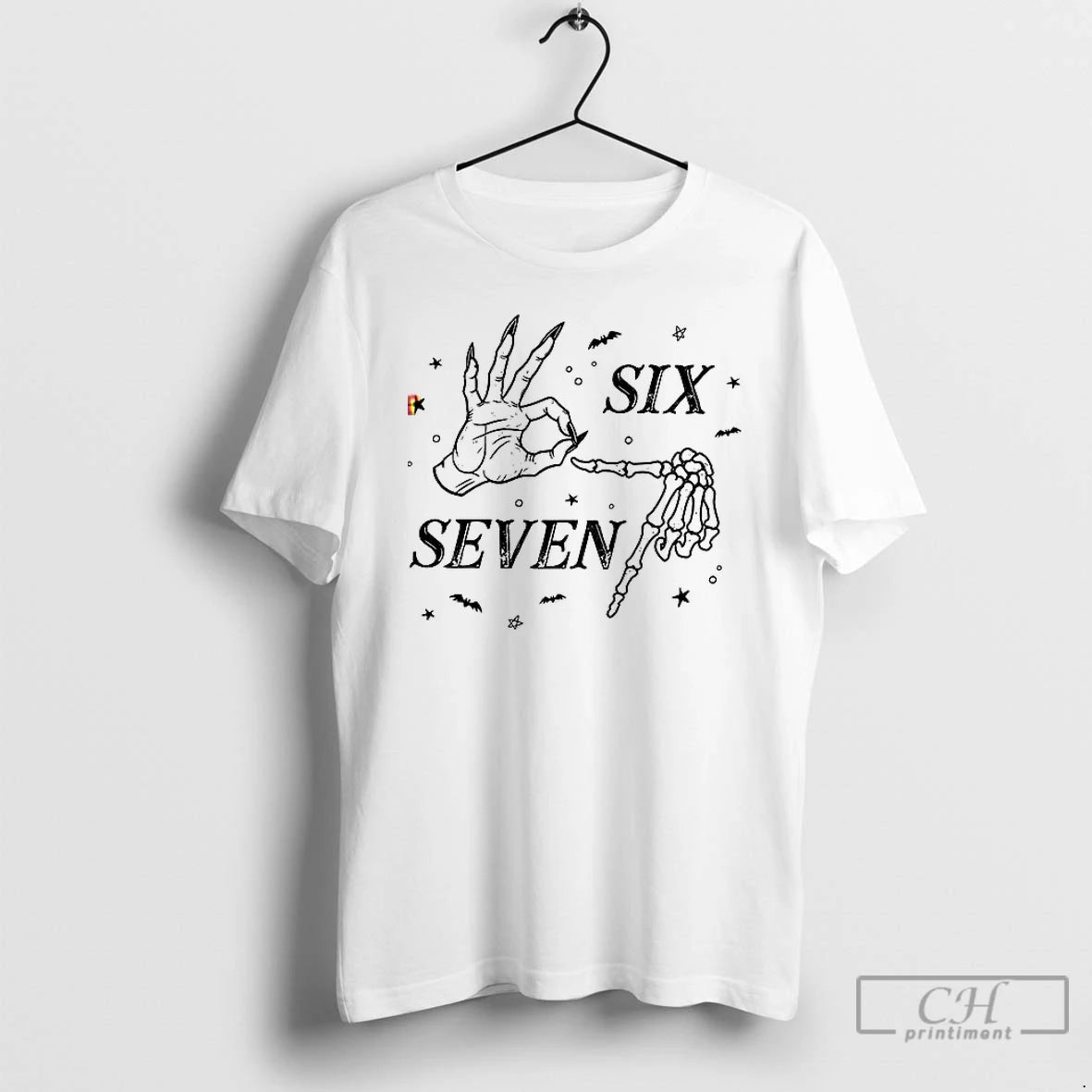 Premium Halloween Six Seven Skeleton Hand T Shirts - clothing by TeeHivey.com