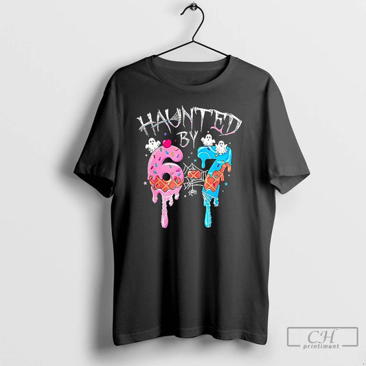 Premium Haunted By 6 7 Halloween Ghost Gen Alpha Meme Ice Cream Drip T Shirts - clothing by TeeHivey.com