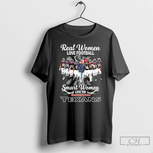 Premium Houston Texans Football Real Women Love Football Smart Women Love The Texans T Shirts - clothing by TeeHivey.com