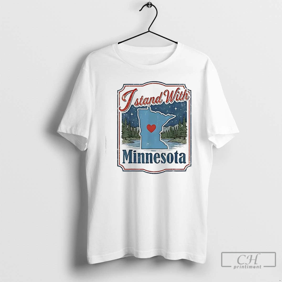 Premium I Stand With Minnesota Retro Map - clothing by TeeHivey.com