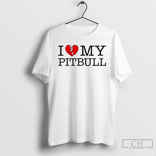 Premium I Love My Pitbull Heart T Shirts - clothing by TeeHivey.com