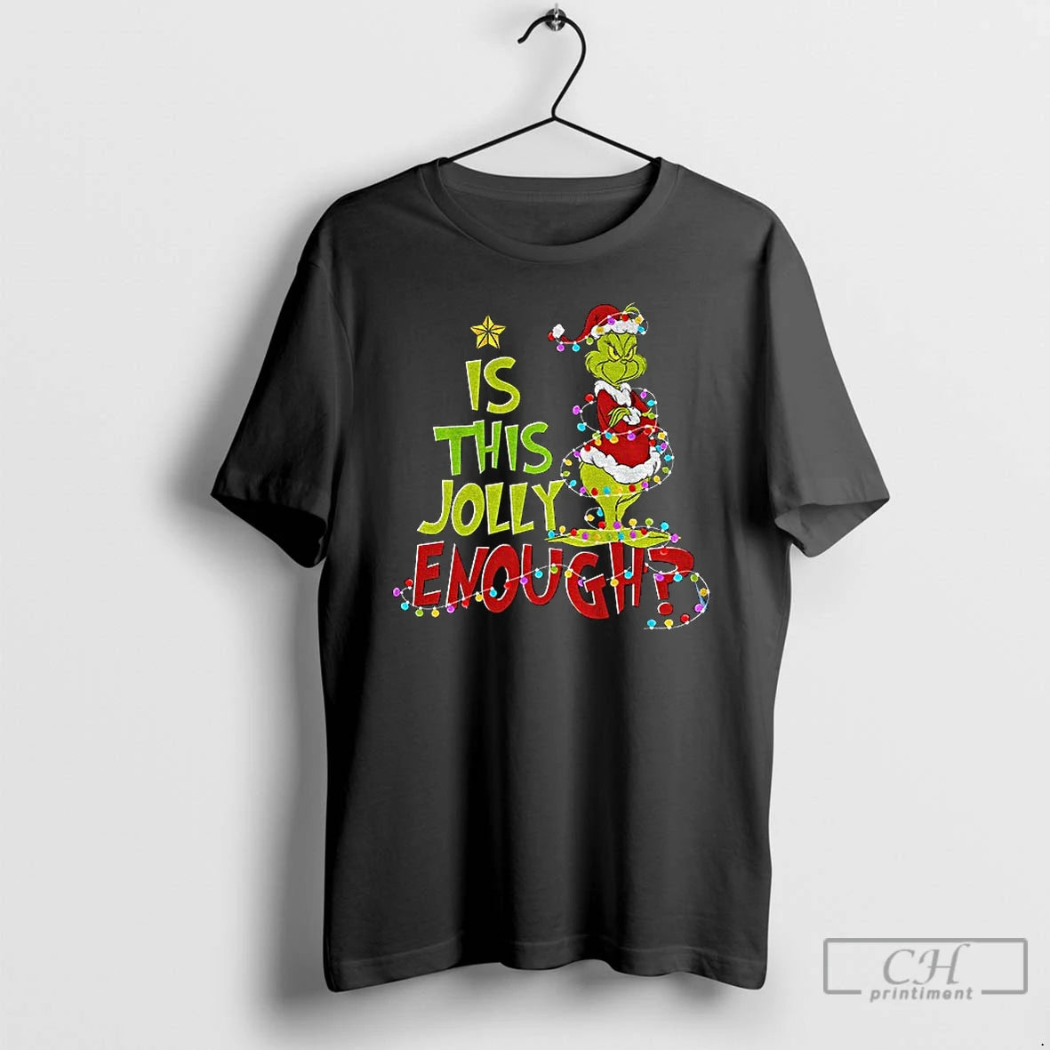 Premium Is This Jolly Enough Grinch Santa Merry Christmas - clothing by TeeHivey.com