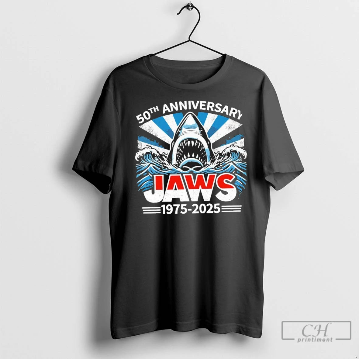 Premium Jaws 50th Anniversary 1975 2025 Vintage