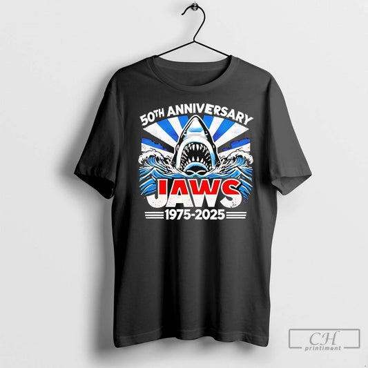 Premium Jaws Movie 50th Anniversary 1975 2025 T Shirts