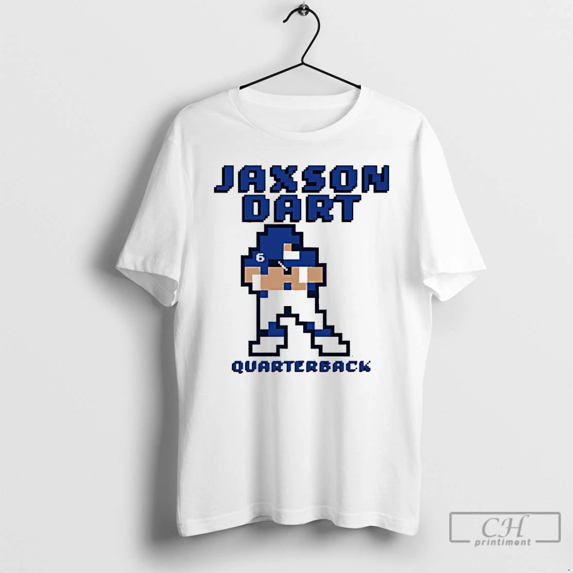 Premium Jaxson Dart New York Giants Quarterback Pixel T Shirts - clothing by TeeHivey.com