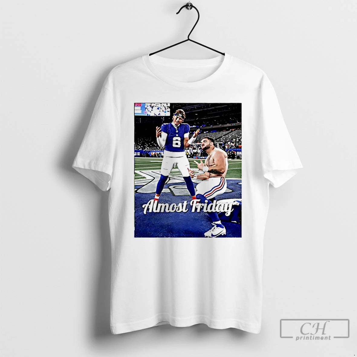 Premium Jaxson Dart And Cam Skattebo New York Giants Almost Friday T Shirts - clothing by TeeHivey.com