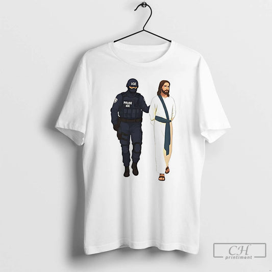 Premium Jesus Arrest Parody Abolish Ice Progressive Political Protest - clothing by TeeHivey.com