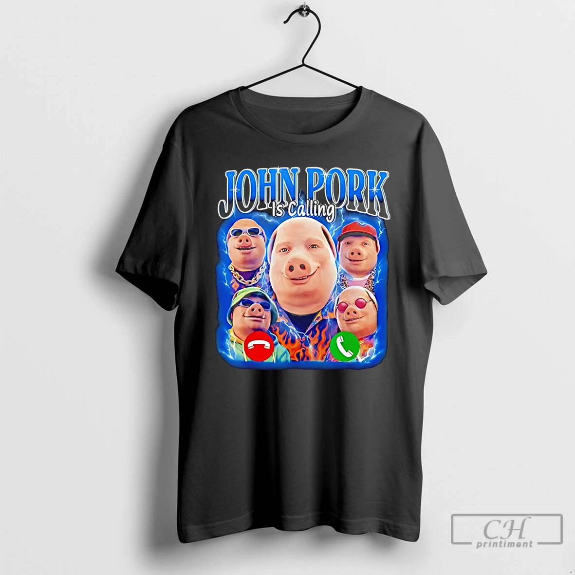 Premium John Pork Is Calling John Pork Meme - clothing by TeeHivey.com