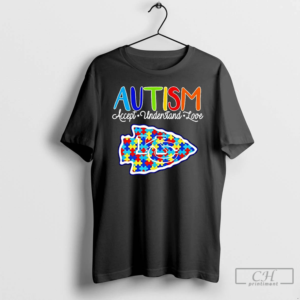 Premium Kansas City Chiefs Autism Accept Understand Love T Shirts - clothing by TeeHivey.com
