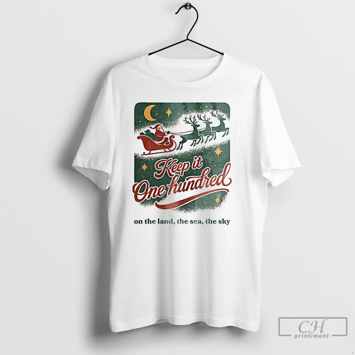 Premium Keep It One Hundred On The Land The Sea The Sky Christmas T Shirts - clothing by TeeHivey.com