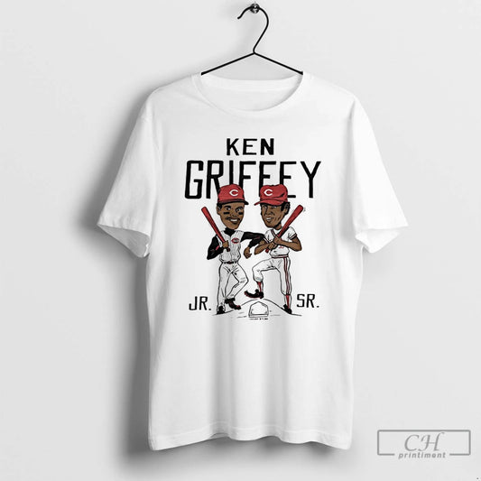 Ken Griffey Father And Son Cincinnati Reds Player Caricature - clothing by TeeHivey.com
