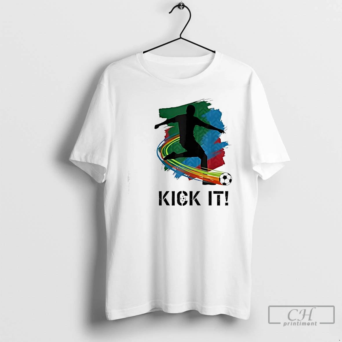 Premium Kick It Soccer Player Silhouette Graphic T Shirts - clothing by TeeHivey.com