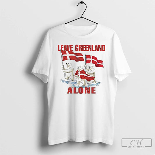 Leave Greenland Alone Polar Bear With Greenland Flag - clothing by TeeHivey.com