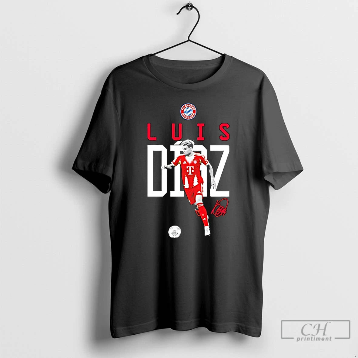 Premium Luis Diaz Fc Bayern Munich Logo Signature T Shirts - clothing by TeeHivey.com