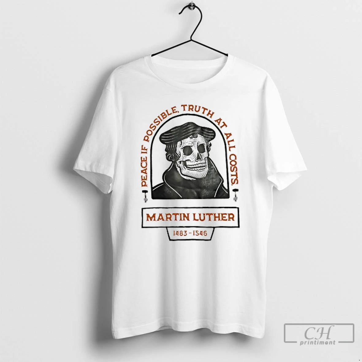 Premium Martin Luther Skull Peace If Possible Truth At All Costs T Shirts - clothing by TeeHivey.com