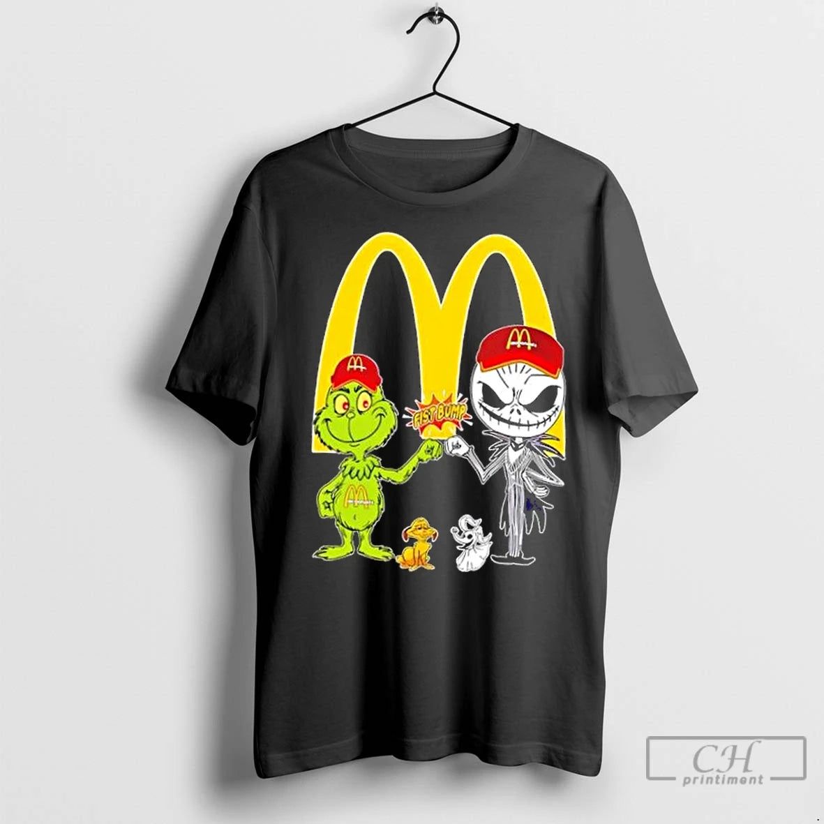 Premium Mcdonalds X Grinch And Jack Skellington Fist Bump Uniwilling Friends - clothing by TeeHivey.com
