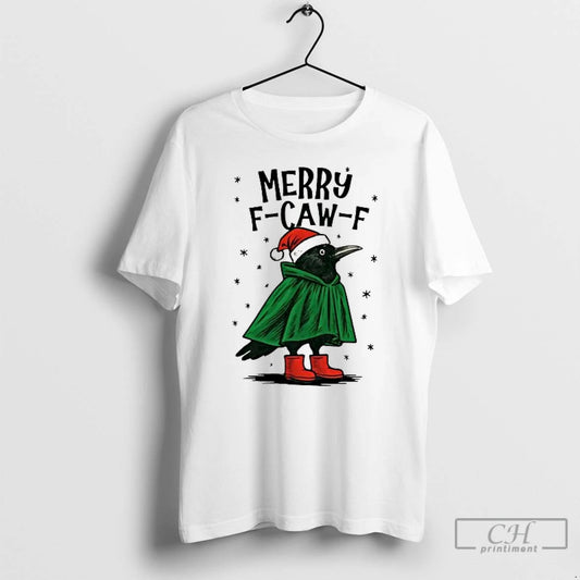 Premium Merry F Caw F Funny Christmas T Shirts - clothing by TeeHivey.com