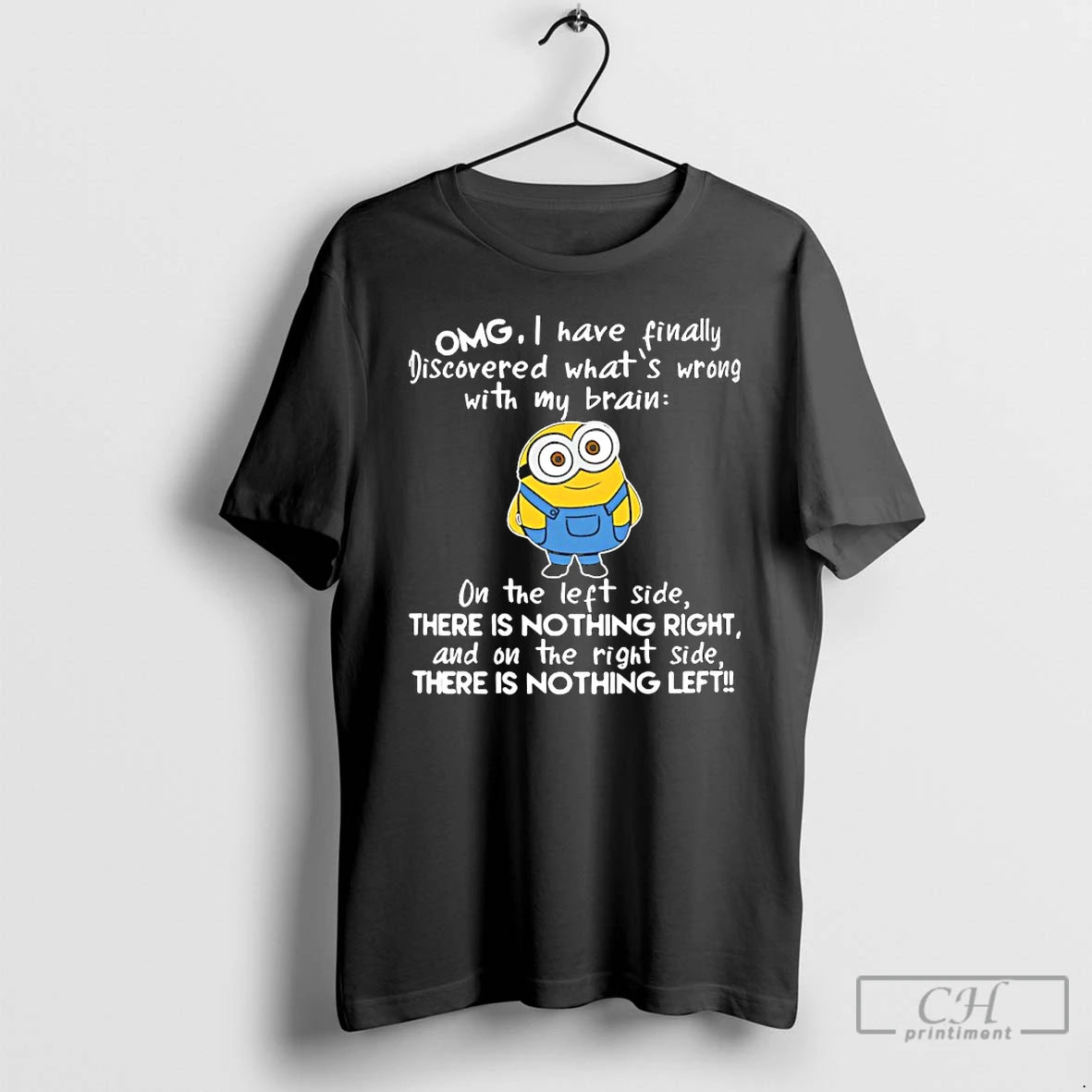Premium Minion Omg I Have Finally Discovered Whats Wrong With My Brain On The Left - clothing by TeeHivey.com