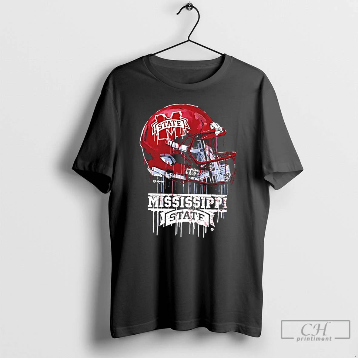 Premium Mississippi State Bulldogs Vive La Fete Dripping Football Helmet - clothing by TeeHivey.com