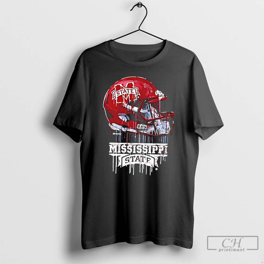 Premium Mississippi State Bulldogs Vive La Fete Dripping Football Helmet - clothing by TeeHivey.com