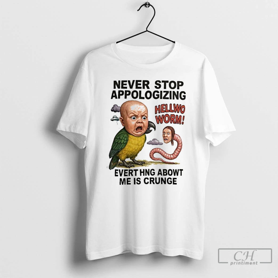 Premium Never Stop Appologizing Hellwo Worm Evert Hng Abowt Me Is Crunge T Shirts - clothing by TeeHivey.com
