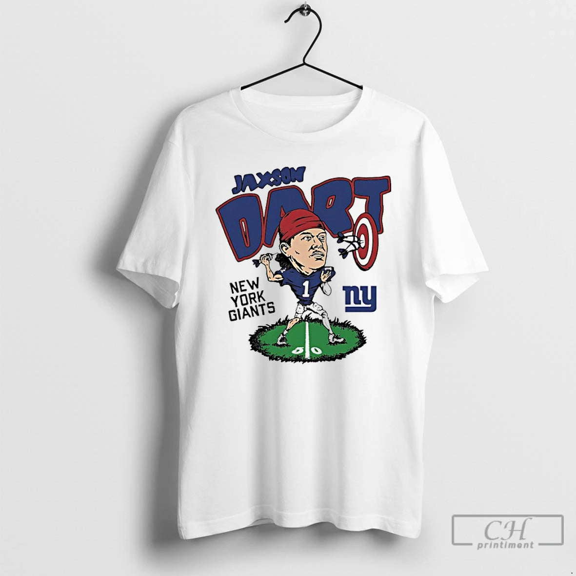 Premium New York Giants Jaxson Dart Player Caricature T Shirts - clothing by TeeHivey.com
