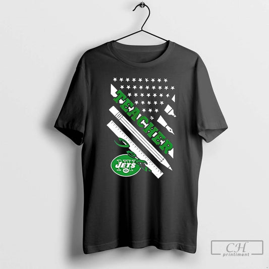 Premium New York Jets Football X Teacher American Flag - clothing by TeeHivey.com