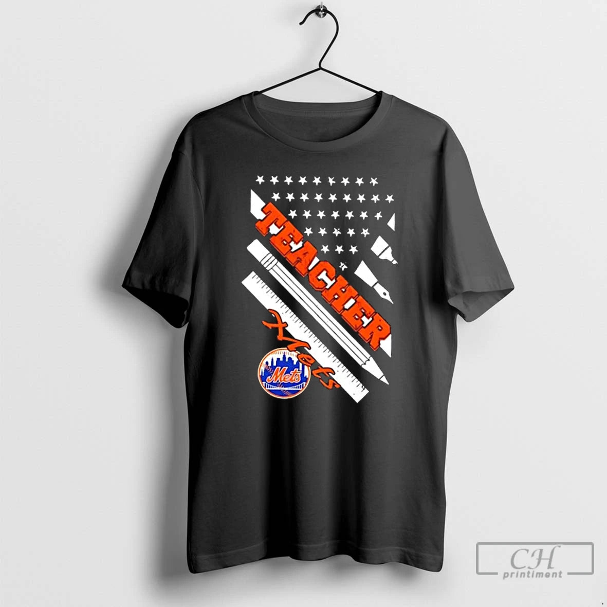 Premium New York Mets Baseball X Teacher American Flag - clothing by TeeHivey.com